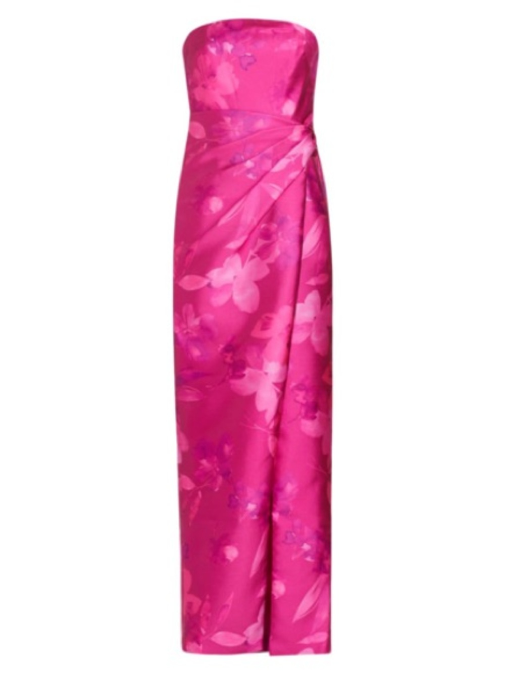 MSRP 695 Monique Lhuillier Strapless Gown in Fuchsia Bloom Size 8
